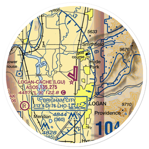 Logan-Cache Airport (LGU) VFR Sectional Sticker (20 mile)