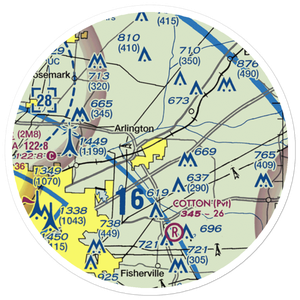 Arlington Municipal Airport (LHC) VFR Sectional Sticker (20 mile)