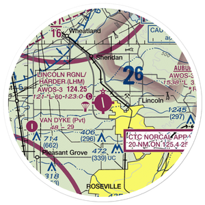 Lincoln Regional Karl Harder Field (LHM) VFR Sectional Sticker (20 mile)
