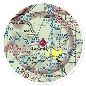 Fairfield County Airport (LHQ) VFR Sectional Sticker (20 mile)