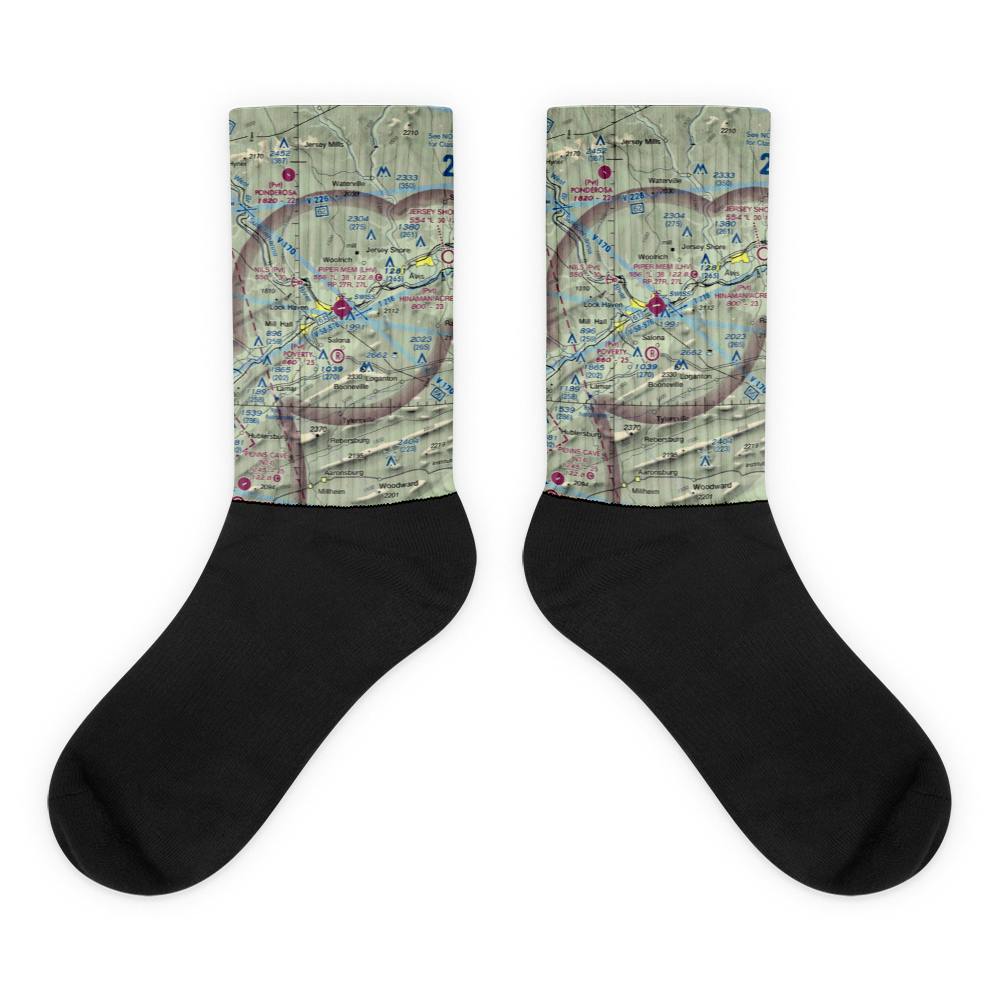 William T. Piper Memorial Airport (LHV) VFR Sectional Socks 