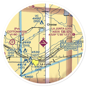 La Junta Municipal Airport (LHX) VFR Sectional Sticker (20 mile)