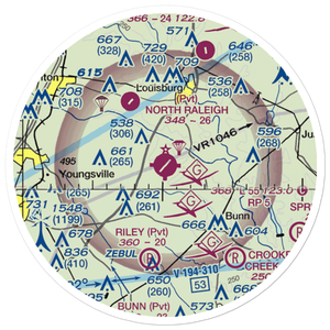 Triangle North Executive Airport (LHZ) VFR Sectional Sticker (20 mile)