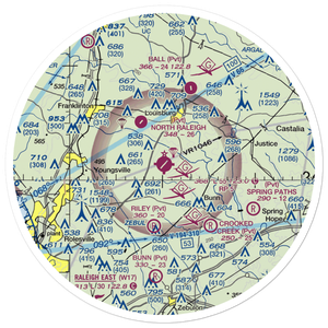 Triangle North Executive Airport (LHZ) VFR Sectional Sticker (30 mile)