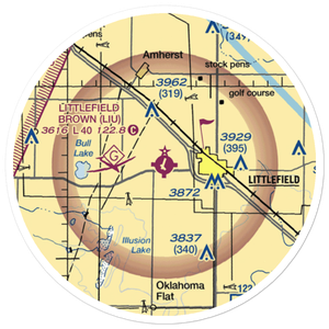 Littlefield Municipal Airport (LIU) VFR Sectional Sticker (20 mile)