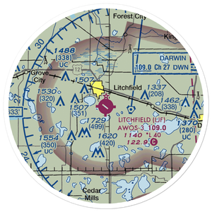 Litchfield Municipal Airport (LJF) VFR Sectional Sticker (20 mile)