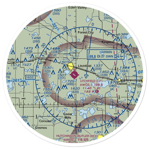 Litchfield Municipal Airport (LJF) VFR Sectional Sticker (30 mile)