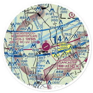 Lancaster County-Mc Whirter Field (LKR) VFR Sectional Sticker (20 mile)