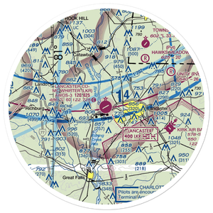 Lancaster County-Mc Whirter Field (LKR) VFR Sectional Sticker (30 mile)