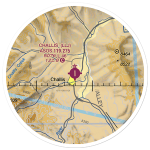 Challis Airport (LLJ) VFR Sectional Sticker (20 mile)