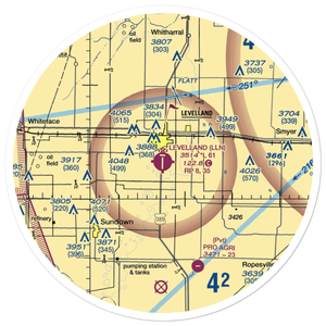 Levelland Municipal Airport (LLN) VFR Sectional Sticker (30 mile)
