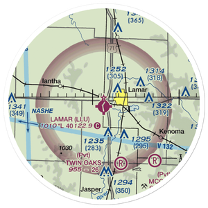 Lamar Municipal Airport (LLU) VFR Sectional Sticker (20 mile)