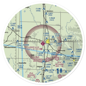 Lamar Municipal Airport (LLU) VFR Sectional Sticker (30 mile)