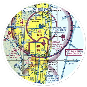 Palm Beach County Park Airport (LNA) VFR Sectional Sticker (30 mile)