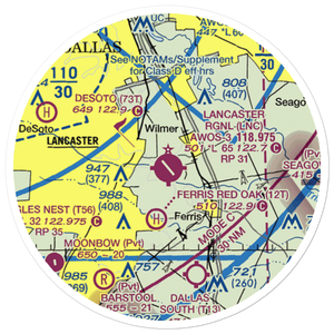 Lancaster Airport (LNC) VFR Sectional Sticker (20 mile)