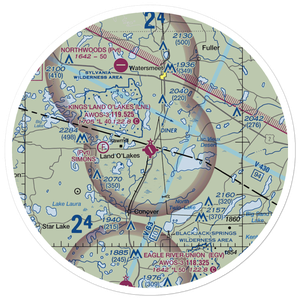 Kings Land O' Lakes Airport (LNL) VFR Sectional Sticker (30 mile)