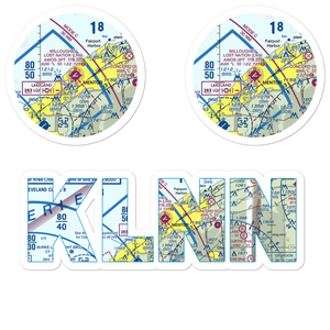Willoughby Lost Nation Municipal Airport (LNN) VFR Sectional Sticker Pack