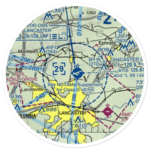 Lancaster Airport (LNS) VFR Sectional Sticker (20 mile)