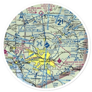 Lancaster Airport (LNS) VFR Sectional Sticker (30 mile)