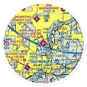 Lewis University Airport (LOT) VFR Sectional Sticker (20 mile)