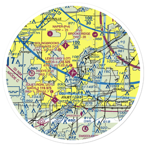 Lewis University Airport (LOT) VFR Sectional Sticker (30 mile)