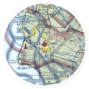 Lompoc Airport (LPC) VFR Sectional Sticker (30 mile)