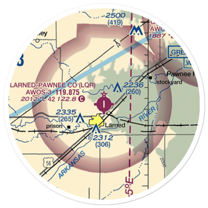 Larned Pawnee County Airport (LQR) VFR Sectional Sticker (20 mile)