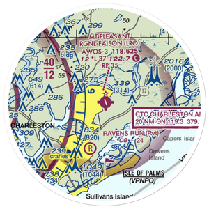 Mt Pleasant Regional-Faison field (LRO) VFR Sectional Sticker (20 mile)