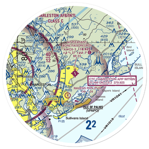 Mt Pleasant Regional-Faison field (LRO) VFR Sectional Sticker (30 mile)