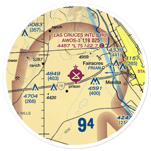 Las Cruces International Airport (LRU) VFR Sectional Sticker (20 mile)