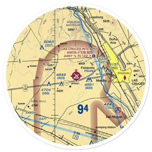 Las Cruces International Airport (LRU) VFR Sectional Sticker (30 mile)