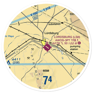 Lordsburg Municipal Airport (LSB) VFR Sectional Sticker (20 mile)