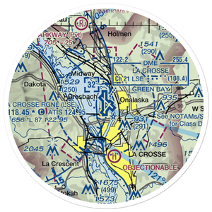 La Crosse Municipal Airport (LSE) VFR Sectional Sticker (20 mile)