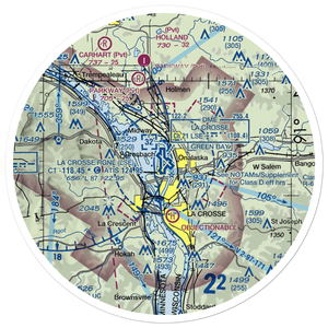 La Crosse Municipal Airport (LSE) VFR Sectional Sticker (30 mile)