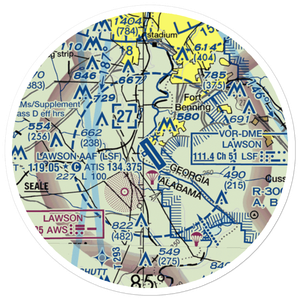 Lawson Army Air Field (Fort Benning) (LSF) VFR Sectional Sticker (20 mile)