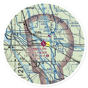 Los Banos Municipal Airport (LSN) VFR Sectional Sticker (20 mile)