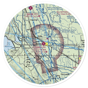 Los Banos Municipal Airport (LSN) VFR Sectional Sticker (30 mile)
