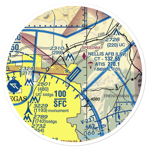 Nellis Air Force Base (LSV) VFR Sectional Sticker (20 mile)
