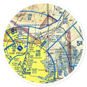Nellis Air Force Base (LSV) VFR Sectional Sticker (30 mile)