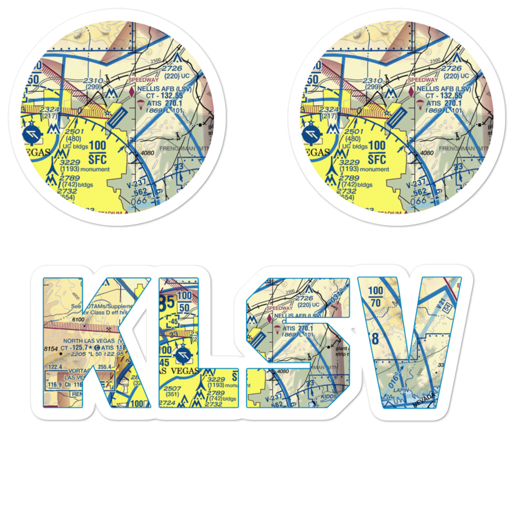 Nellis Air Force Base (LSV) VFR Sectional Sticker Pack 