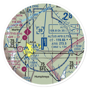 Altus Air Force Base (LTS) VFR Sectional Sticker (20 mile)