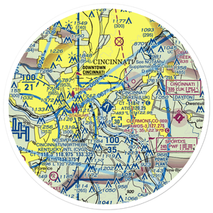 Cincinnati Municipal Airport Lunken Field (LUK) VFR Sectional Sticker (30 mile)