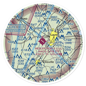Hesler Noble Field (LUL) VFR Sectional Sticker (20 mile)