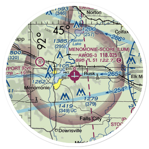 Menomonie Municipal Score Field (LUM) VFR Sectional Sticker (20 mile)
