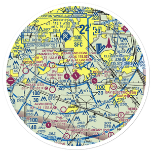 Pearland Regional Airport (LVJ) VFR Sectional Sticker (30 mile)