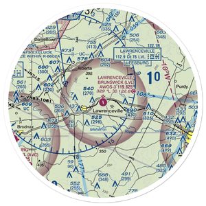 Brunswick Municipal Airport (LVL) VFR Sectional Sticker (30 mile)