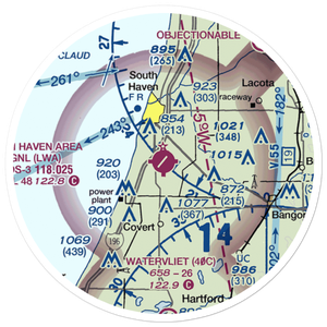 South Haven Area Regional Airport (LWA) VFR Sectional Sticker (20 mile)