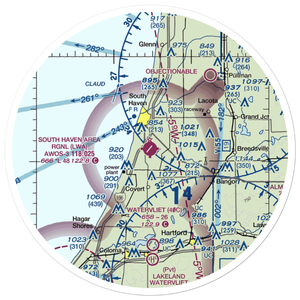 South Haven Area Regional Airport (LWA) VFR Sectional Sticker (30 mile)