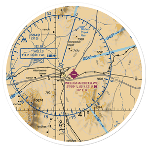Wells Municipal Airport/Harriet Field (LWL) VFR Sectional Sticker (30 mile)