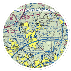 Lawrence Municipal Airport (LWM) VFR Sectional Sticker (30 mile)